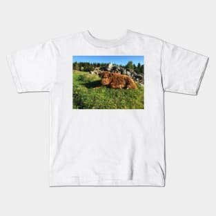 Scottish Highland Cattle Calf 1759 Kids T-Shirt